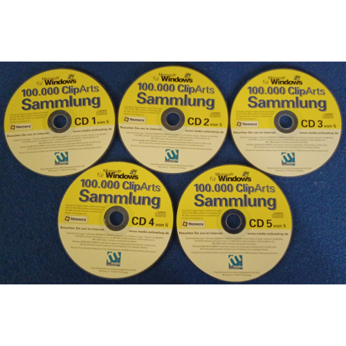 100000 ClipArts Sammlung 5CDs