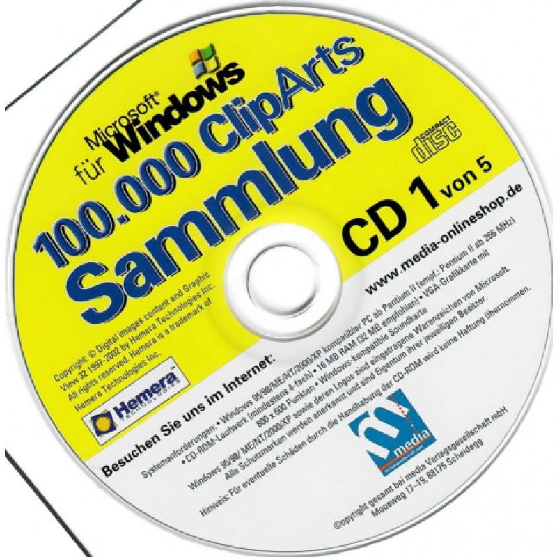 100000 ClipArts Sammlung 5CDs