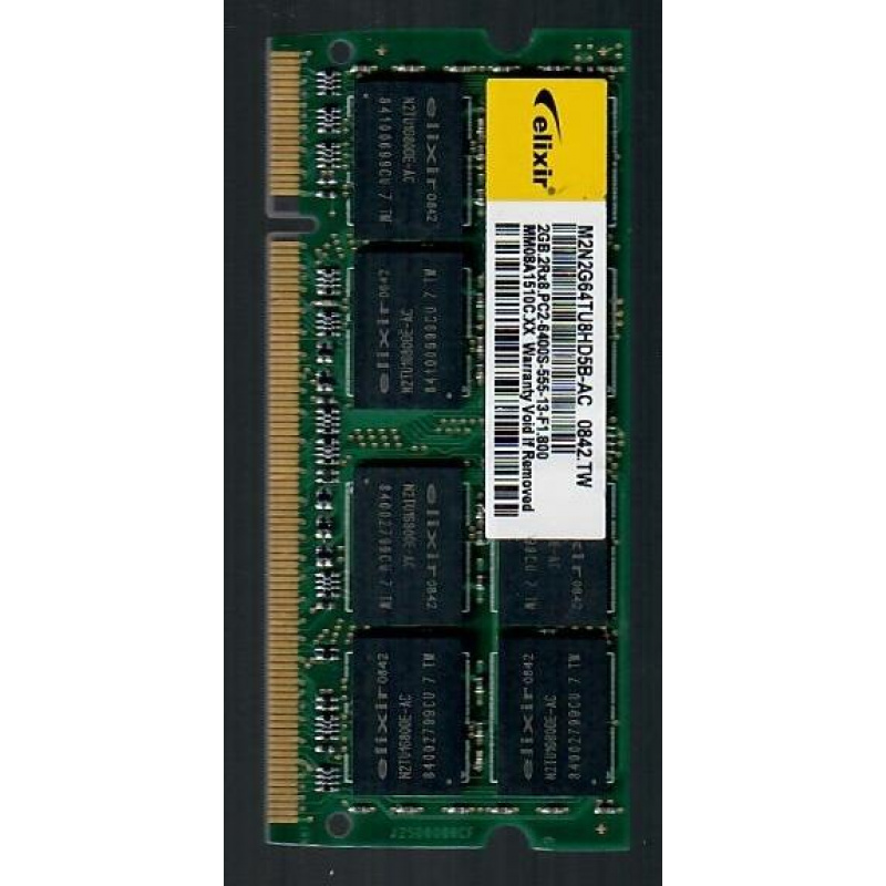 Elixir 2GB PC2-6400 DDR2 800 200 PIN SO DIMM Lapto...