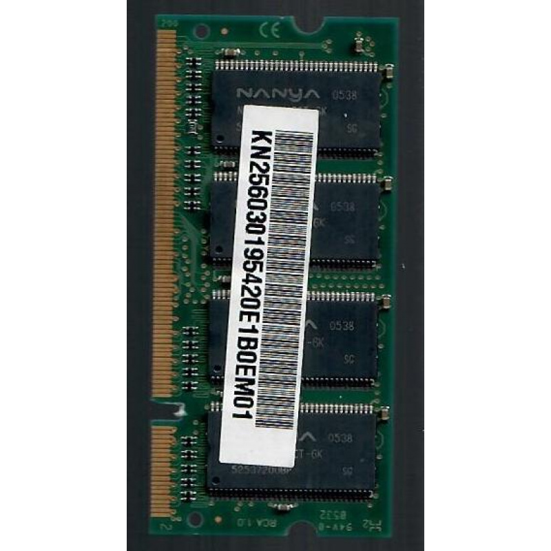 256MB Nanya DDR-333 RAM PC2700S SO-DIMM NT256D64SH...