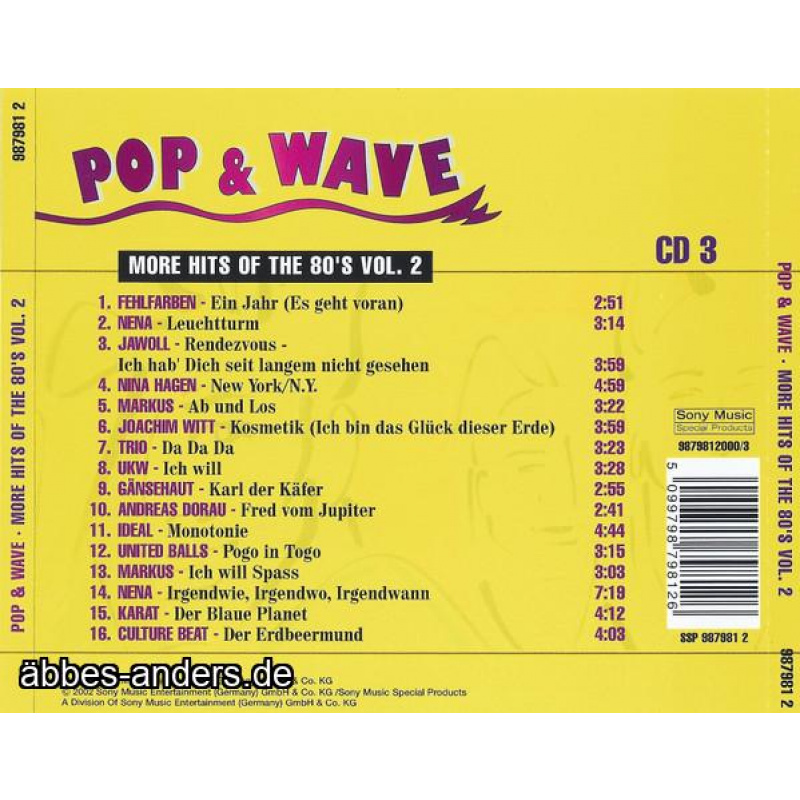 Various – Pop & Wave - More Hits Of The 80&#039;s Vol. 2 - 3 CD´s