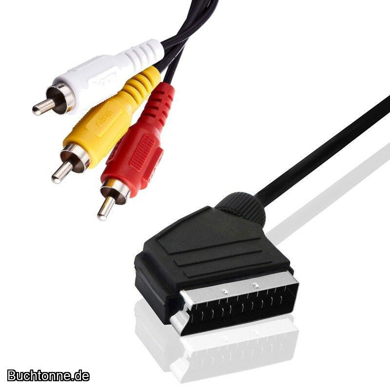 Cinch-Scart-Adapterkabel RCA Scart-Stecker auf 3x Cinch Audio Video Composite 3