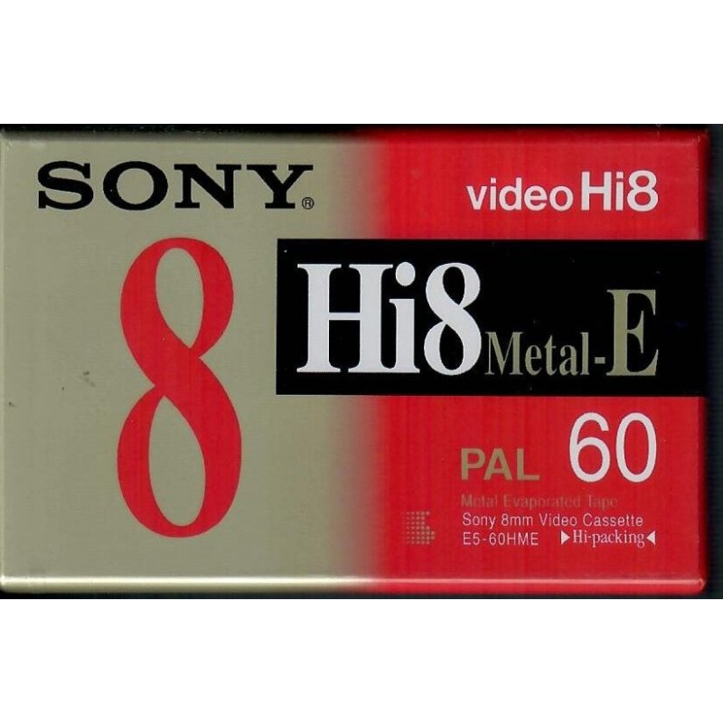 Sony Hi8 8mm Video Cassette E5-60HME  Neu Camcorder Tape/ Cassette.