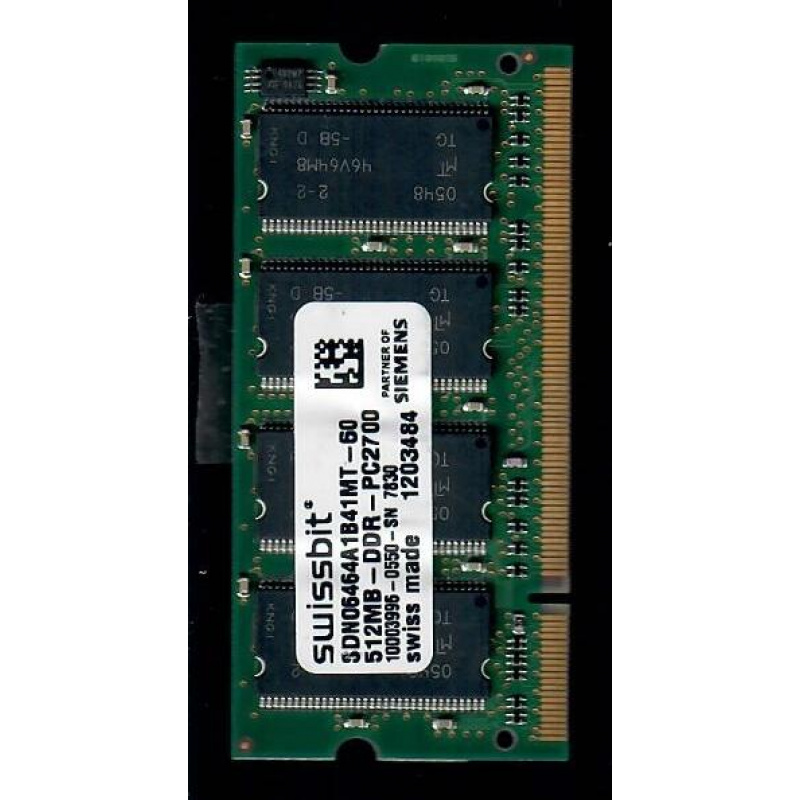 512 MB DDR swissbit SDN06464A1B41MT - 60 , Arbeitsspeicher